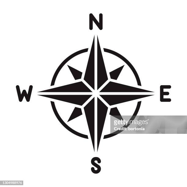 compass navigation glyph icon - north stock illustrations