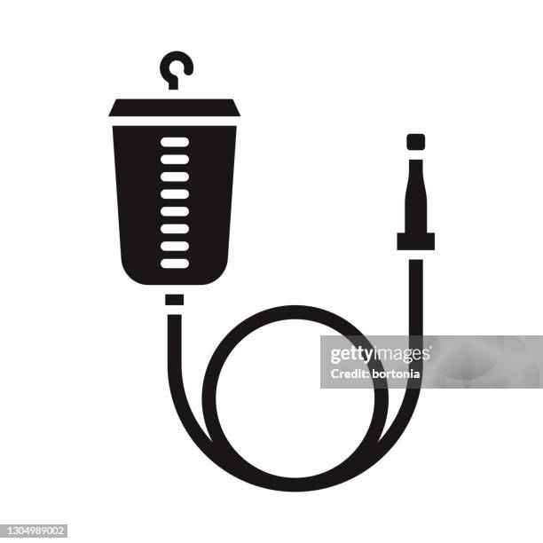 enema bag healthcare glyph icon - description stock illustrations