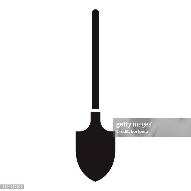 schaufel garten glyphe symbol - gardening equipment stock-grafiken, -clipart, -cartoons und -symbole