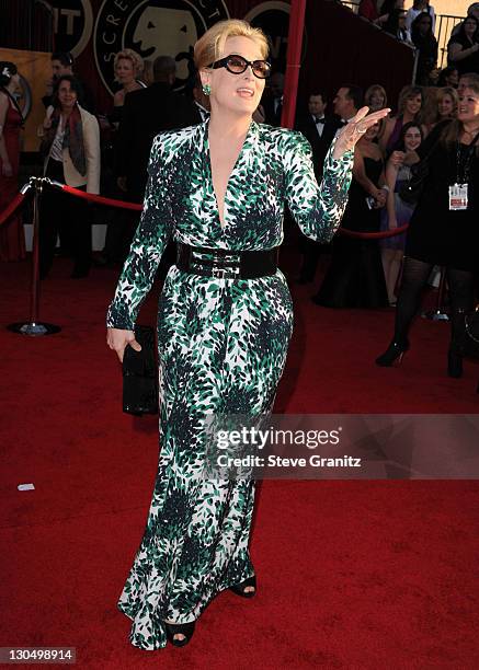 Actress Meryl Streep attends the 16th Annual Screen Actors Guild Awards at The Shrine Auditorium on January 23, 2010 in Los Angeles, California.