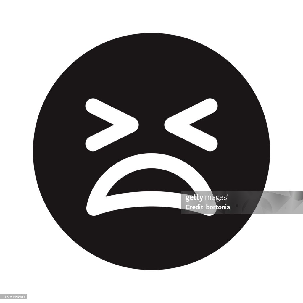 Icono de glifo emoji disgustado
