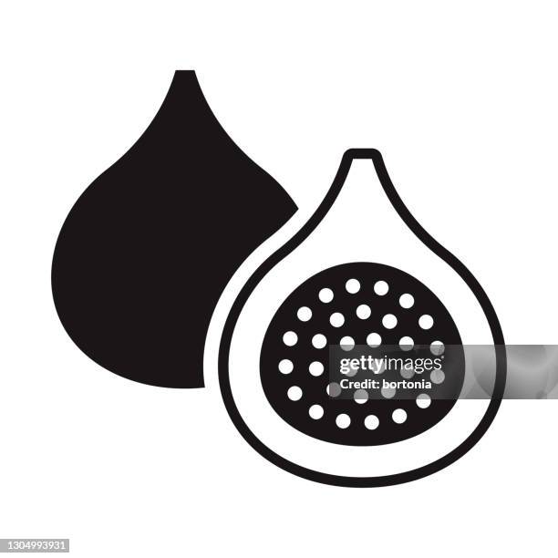fig fruit glyph icon - figs stock illustrations