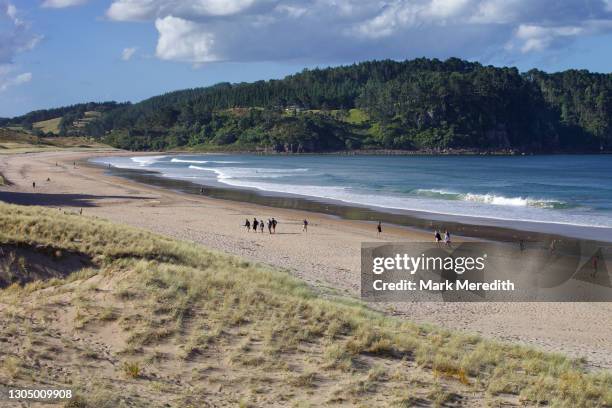 hot water beach - halbinsel coromandel peninsula stock-fotos und bilder