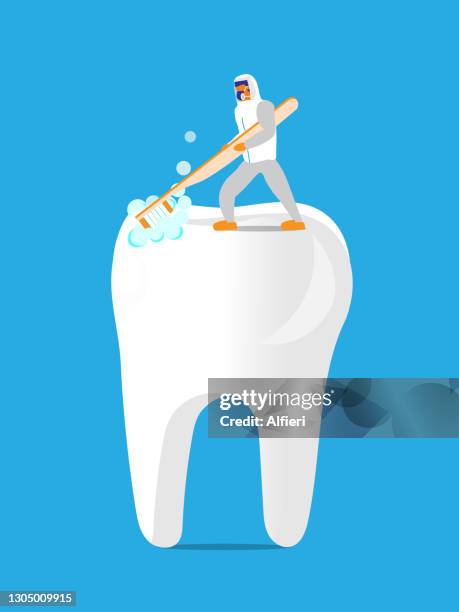 brushing teeth - standardized test stock illustrations