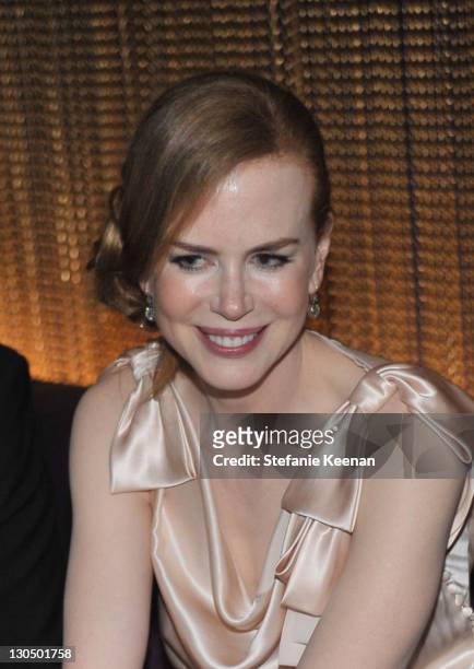 Actress Nicole Kidman attends the Weinstein Company Golden Globes after party co-hosted by Martini held at BAR 210 at The Beverly Hilton Hotel on...