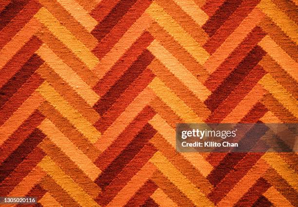 full frame overhead view of woven carpet - graphic print fabric stock pictures, royalty-free photos & images