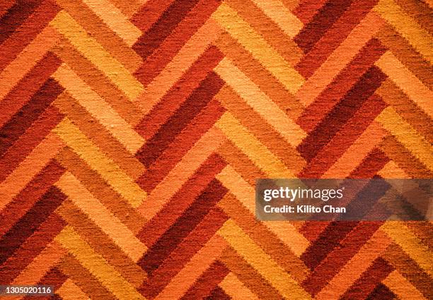 full frame overhead view of woven carpet - woven fabric stock pictures, royalty-free photos & images