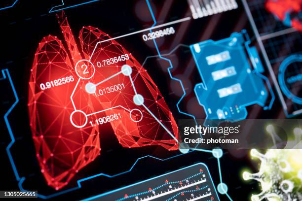 coronavirus data on techno screen. - head up display stock pictures, royalty-free photos & images