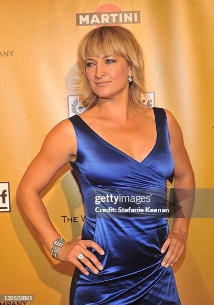 Actress Zoe Bell arrives at the Weinstein Company Golden Globes after party co-hosted by Martini held at BAR 210 at The Beverly Hilton Hotel on...