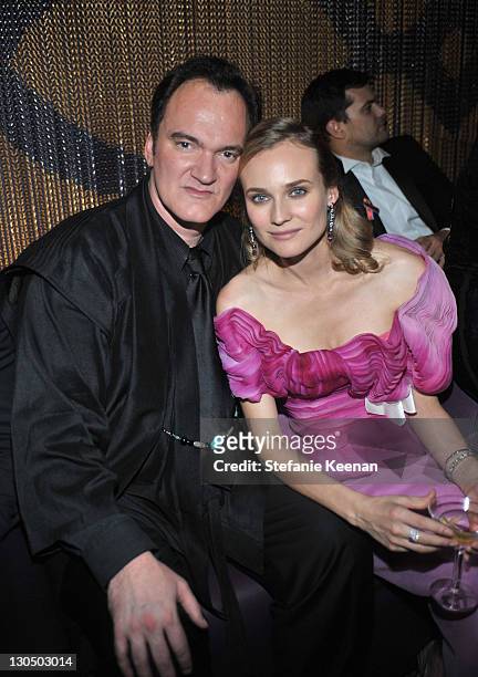 Director Quentin Tarantino and actress Diane Kruger attend the Weinstein Company Golden Globes after party co-hosted by Martini held at BAR 210 at...