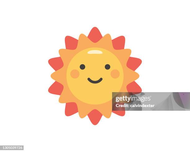 ilustrações de stock, clip art, desenhos animados e ícones de emoticon sun flat design - sunlight