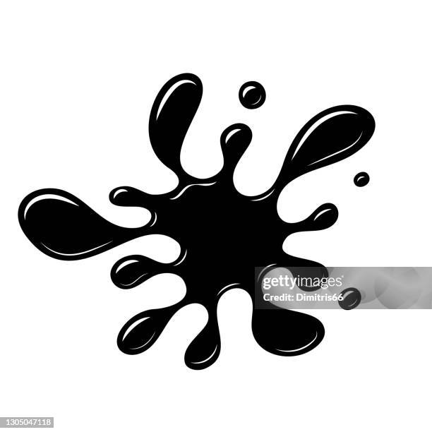 black ink blob splash. slime isolated on white background. - chocolate splash stock illustrations