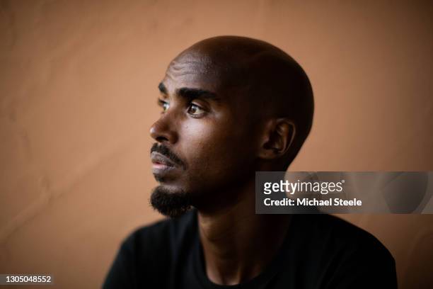 Mo Farah reflects in between training sessions on August 03, 2018 in St Moritz, Switzerland. This image is part of a series following Mo Farah behind...