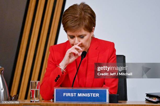 First Minister Nicola Sturgeon gives evidence to a Scottish Parliament committee examining the handling of harassment allegations against former...