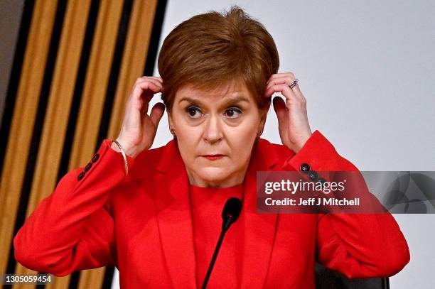 First Minister Nicola Sturgeon gives evidence to a Scottish Parliament committee examining the handling of harassment allegations against former...