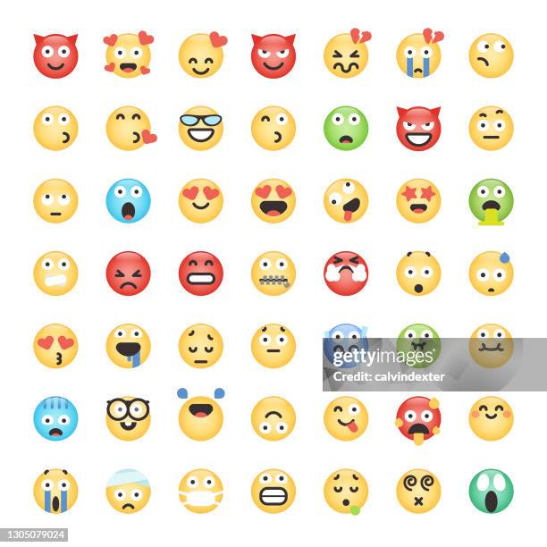 ilustraciones, imágenes clip art, dibujos animados e iconos de stock de colección emoticonos diseño plano degradado de color suave - saliva sustancias de organismos vivos