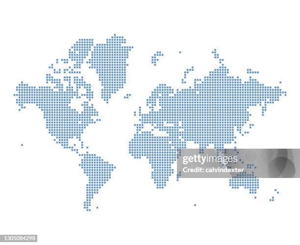 pixelated world map - space planets background stock illustrations