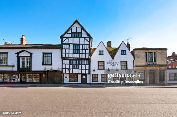 architectural ups and downs, salisbury town centre, february in england, uk - salisbury stock pictures, royalty-free photos & images