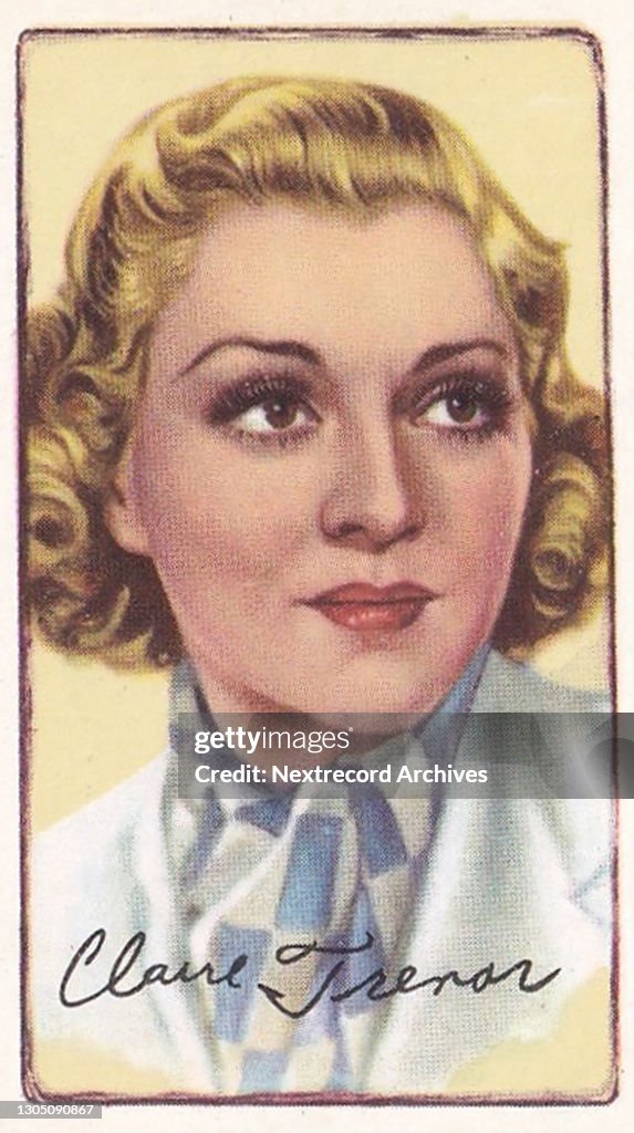 Claire Trevor, Signed Portraits of Famous Stars, collectible Gallaher cigarette card, 1935
