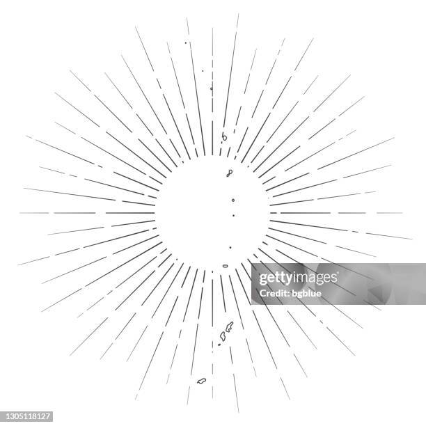 northern mariana islands map with sunbeams on white background - northern mariana islands stock illustrations