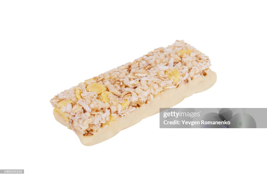 Oat bar isolated on white background