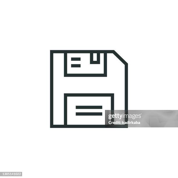 stockillustraties, clipart, cartoons en iconen met schijfnetlijnpictogram - computer speaker