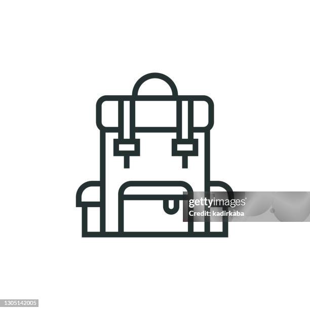 school bag line icon - abacus stock illustrations