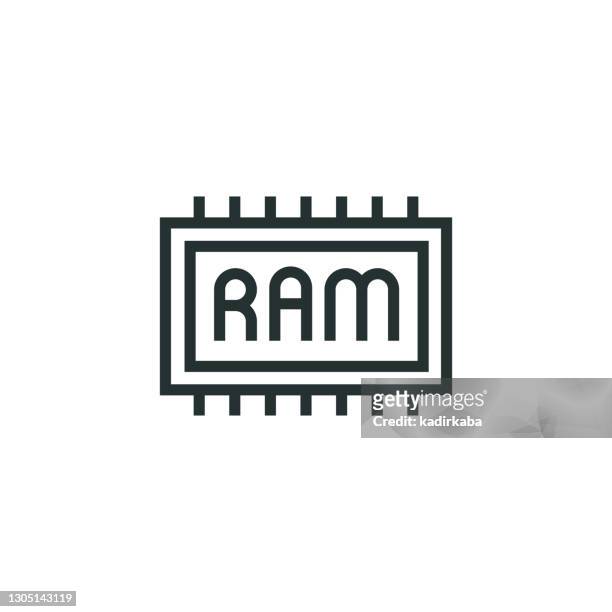 ram line icon - rom stock illustrations