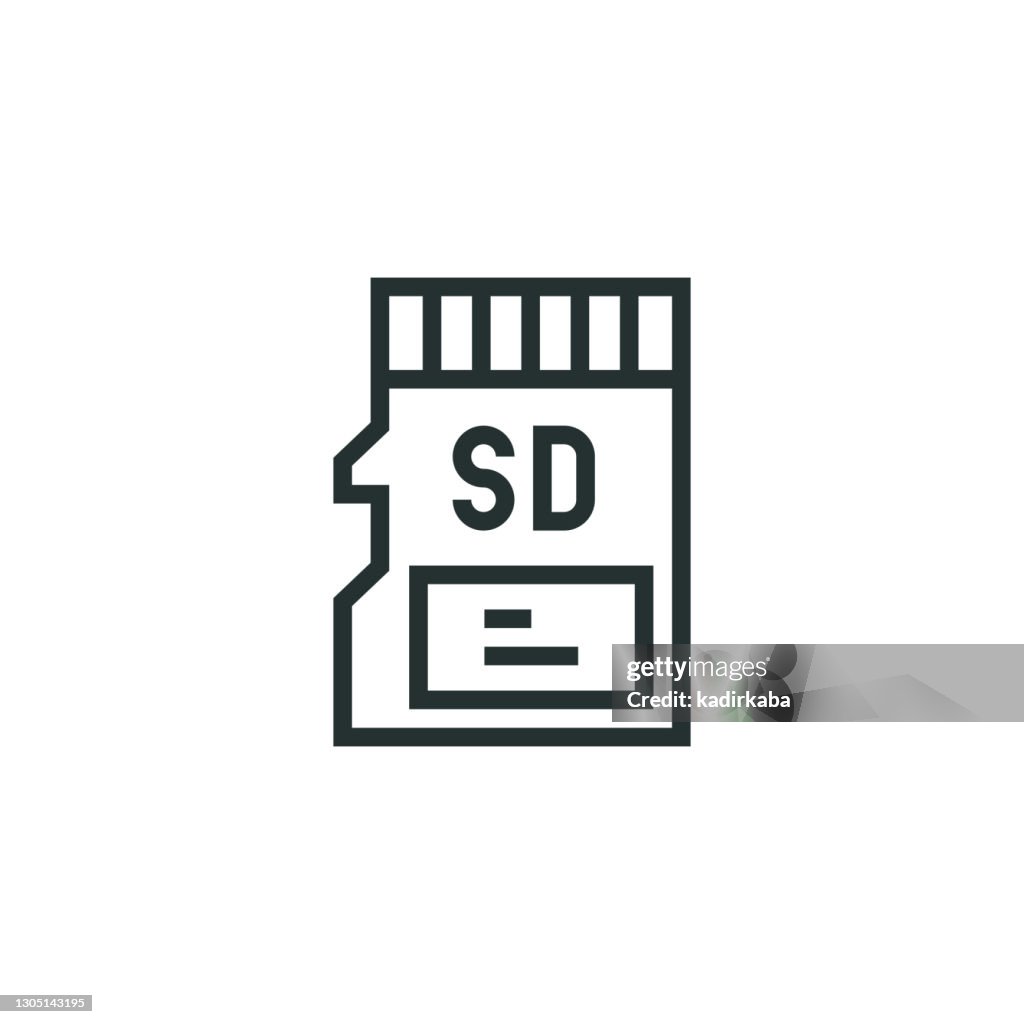 Memory Card Line Icon