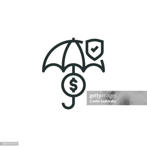 fund protection line icon - data transfer stock illustrations