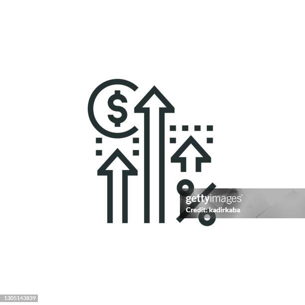ilustrações de stock, clip art, desenhos animados e ícones de increase profit line icon - taxa de câmbio