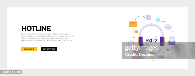 Hotline Concept Vector Illustration For Website Banner Advertisement ...