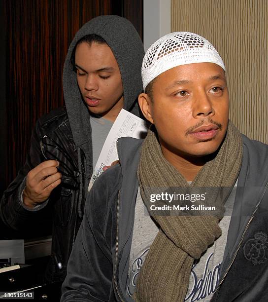 Evan Ross and Terrence Howard in Backstage Creations Talent Retreat during The 2007 Golden Globes