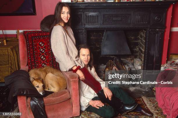 Chris Jagger and wife Kari-Ann Moller at home on February 11, 1994 in London, United Kingdom.