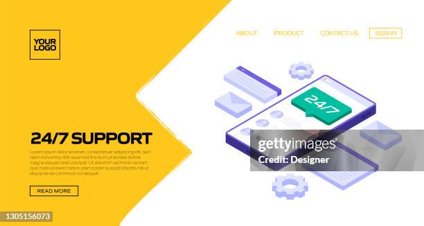 24 7 Support Concept Vector Illustration For Landing Page Template ...