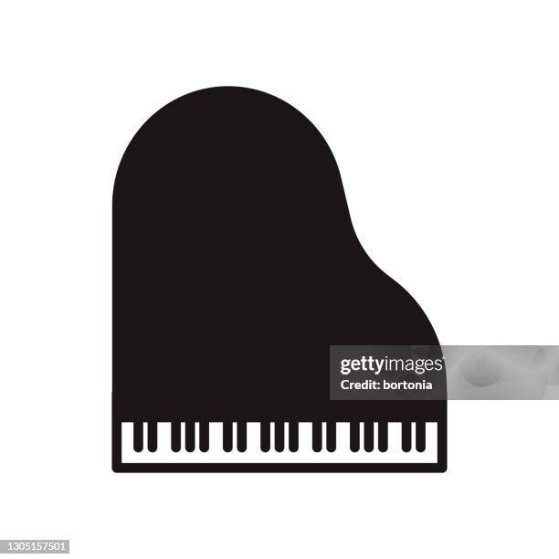 bildbanksillustrationer, clip art samt tecknat material och ikoner med grand piano glyph ikon - piano