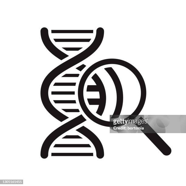 illustrazioni stock, clip art, cartoni animati e icone di tendenza di icona del glifo della ricerca sul dna - genetic research