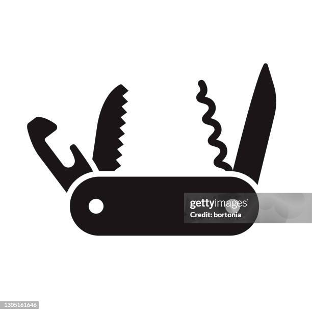 penknife glyph icon - swiss army knife stock illustrations