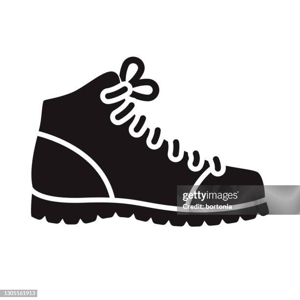 arbeitsboot-konstruktion glyphen-symbol - shoes stock-grafiken, -clipart, -cartoons und -symbole