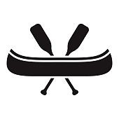 Canoe Transportation Glyph Icon