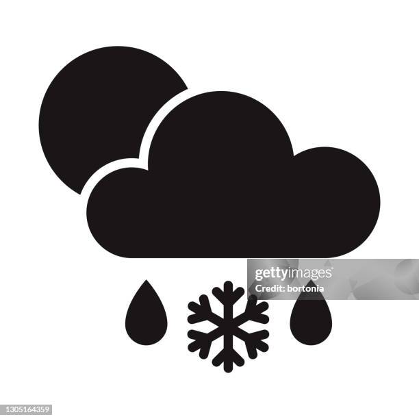 freezing rain weather glyph icon - sleet stock illustrations
