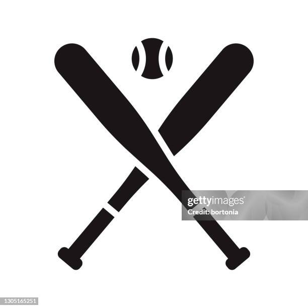 ilustrações de stock, clip art, desenhos animados e ícones de baseball sports glyph icon - bastão de basebol