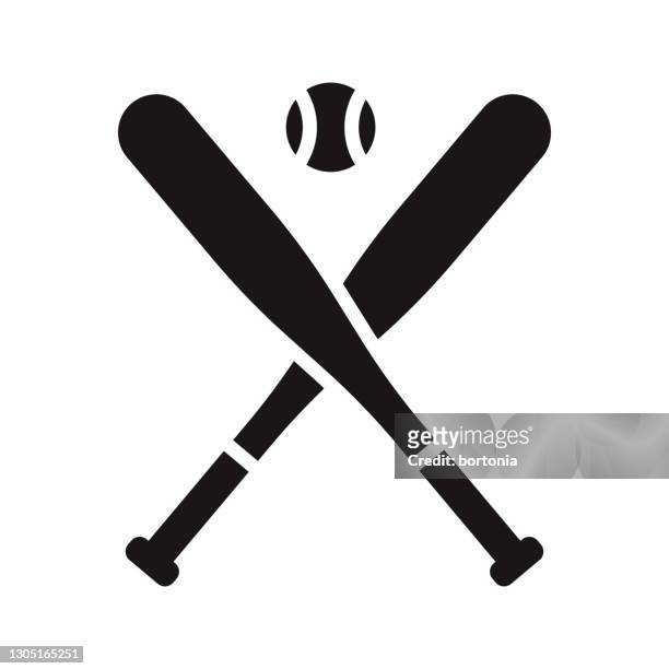 baseball sports glyph icon - baseball bat stock illustrations