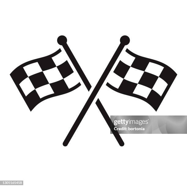 ilustraciones, imágenes clip art, dibujos animados e iconos de stock de icono del glifo de deportes de carreras - bandera de cuadros