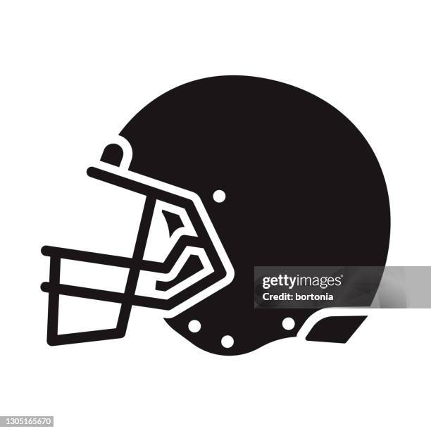 american football helmet sports glyph icon - headwear stock illustrations