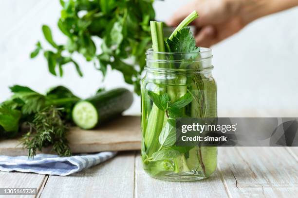 detox - celery stock pictures, royalty-free photos & images