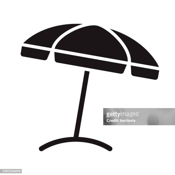 ilustraciones, imágenes clip art, dibujos animados e iconos de stock de icono de glifo de viaje de beach umbrella - parasol