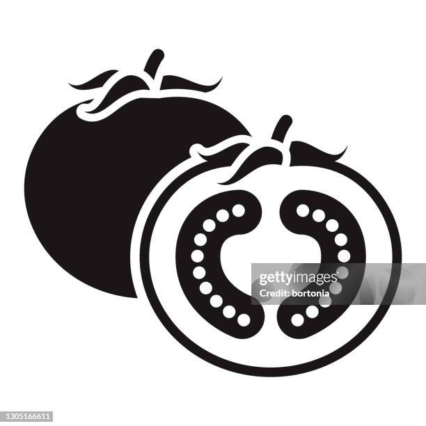 tomato glyph icon - tomato plant stock illustrations