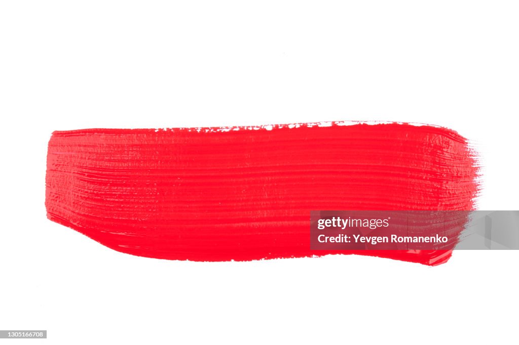 Red Brush Stroke isolated on white background