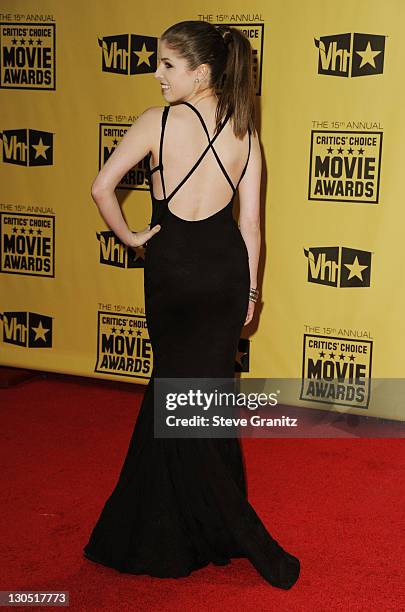 Actress Anna Kendrick arrives at the 15th annual Critics' Choice Movie Awards held at Hollywood Palladium on January 15, 2010 in Hollywood,...